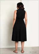 Sleeveless Shirt Dress - 140625