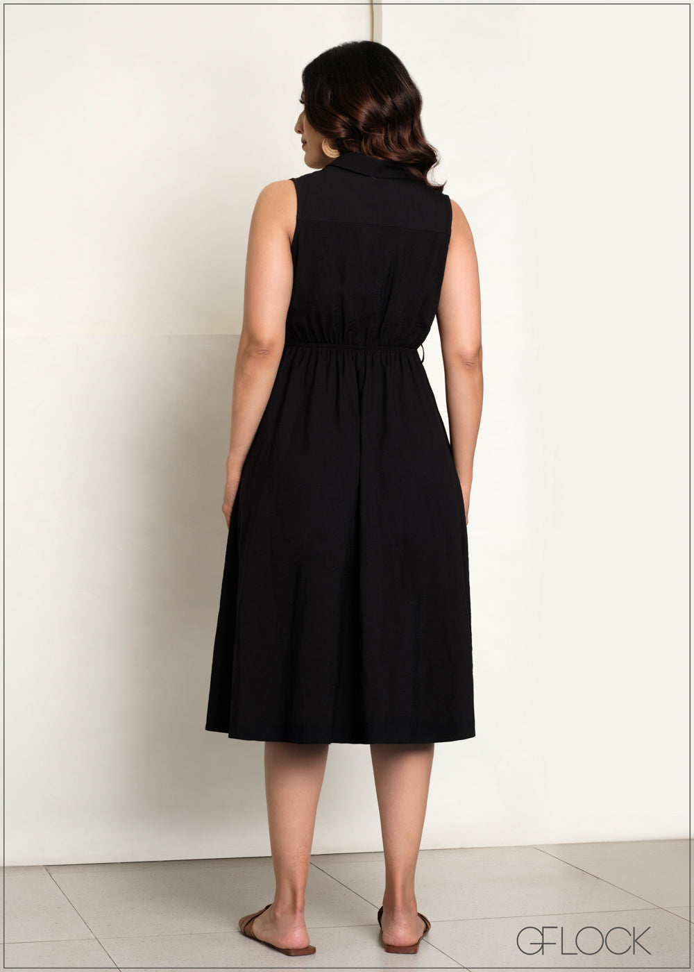 Sleeveless Shirt Dress - 140625