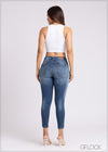 Mid Wash High Rise Skinny Jean - 020423