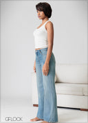 Mid Wash Bootcut Jean - Short Length - 230926D