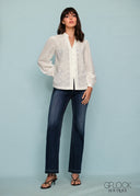 Embroidered V-Neck Shirt - 250426