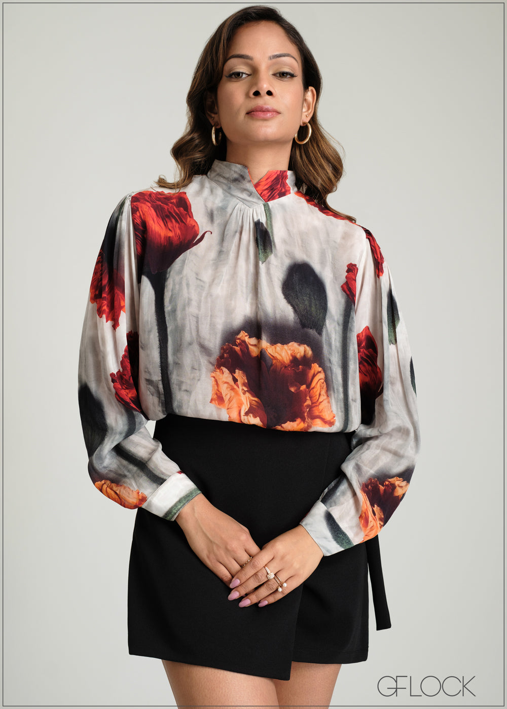 Printed Long Sleeve Shirt - 100425IE