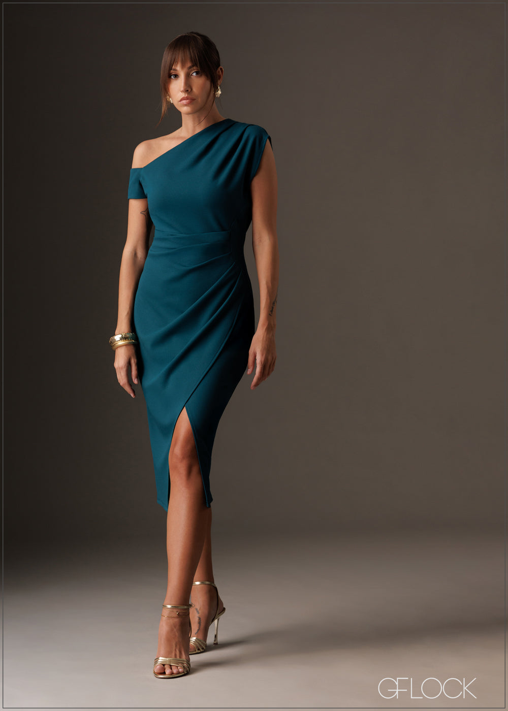 One Shoulder Midi Dress - 141125