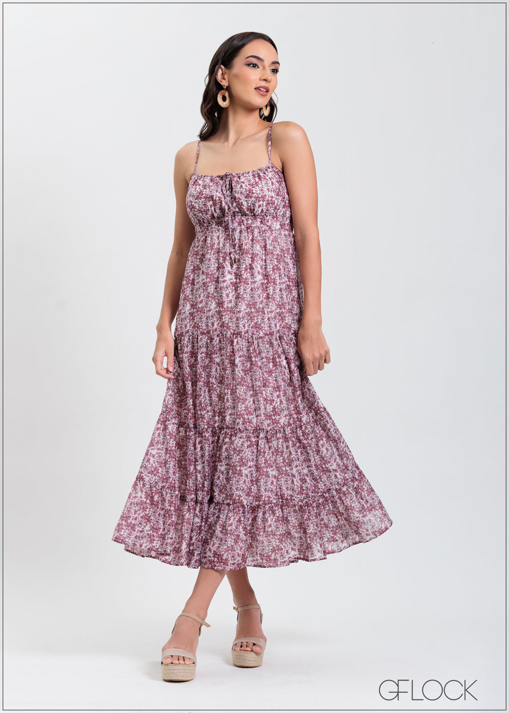 Bustier Detailed Tiered Maci Dress - 310325