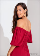 Gathered Detail Mini Dress - 070125