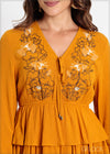 Embroidered Frill Dress - 041124