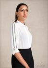 Long Sleeve Shirt With Contrast Piping And D-Ring Detail - 281223