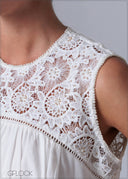 Crochet Yoke Hand Embroidered Maxi Dress - 231125