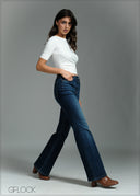 Mid Wash Bootcut Jean - Short Length - 250726