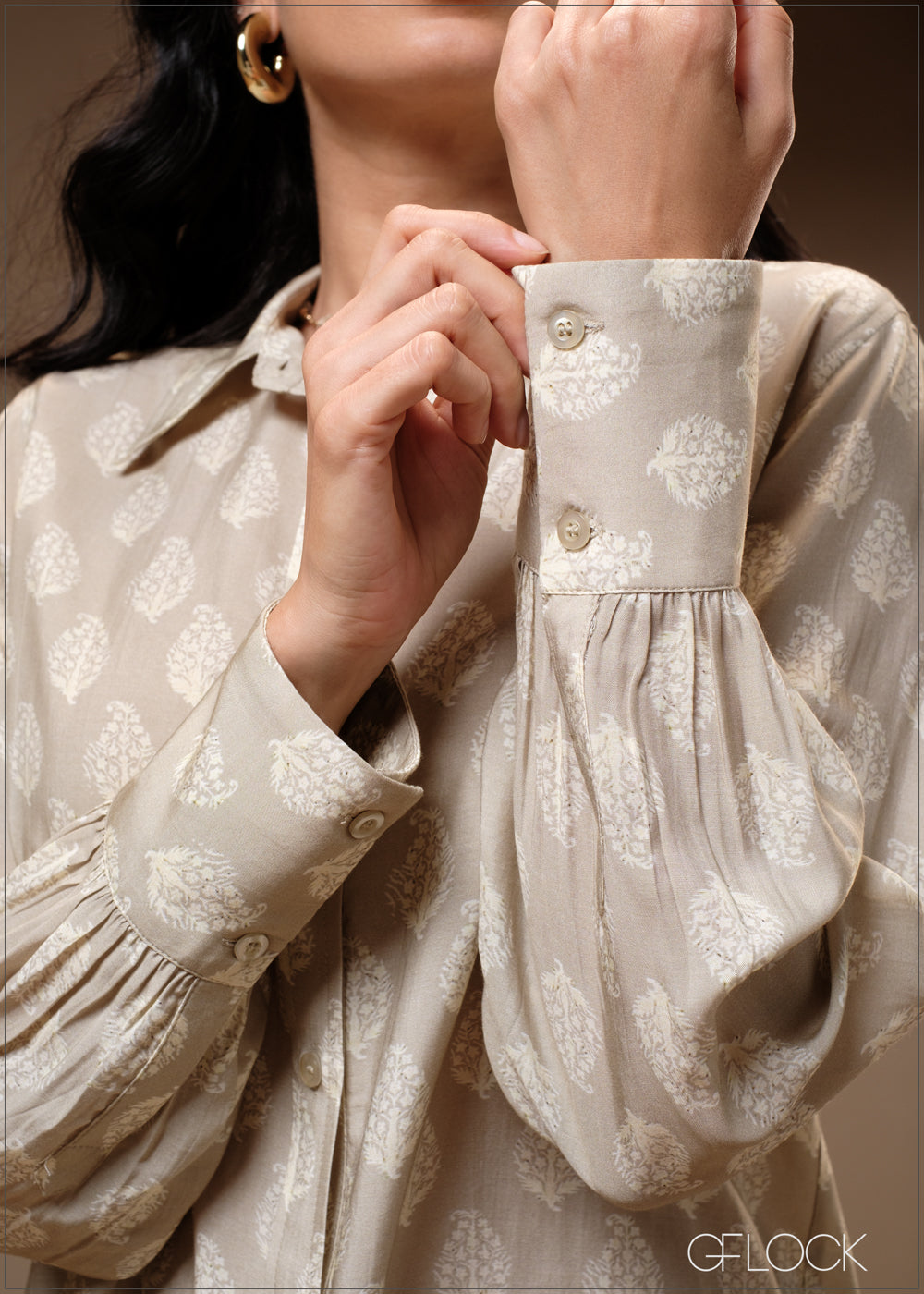 Printed Regular Collar Shirt - 100425I