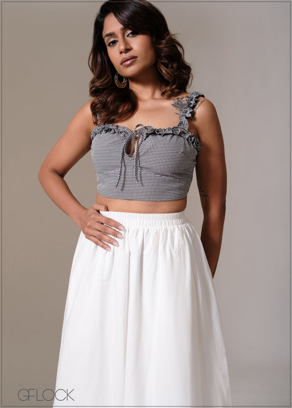 Gingham Frill Top - 241125