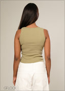 Front Ruched Rib Top - 161026