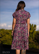 Puff Sleeve Midi Dress - 171025