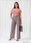 High Waist Pant With Pleats - Long Length - 301224