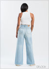 Light Wash Wide Leg Jean - Short Length - 250625