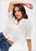 Camp Collar Lace Shirt - 291124