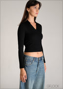 Long Sleeve Collared Top - 110626