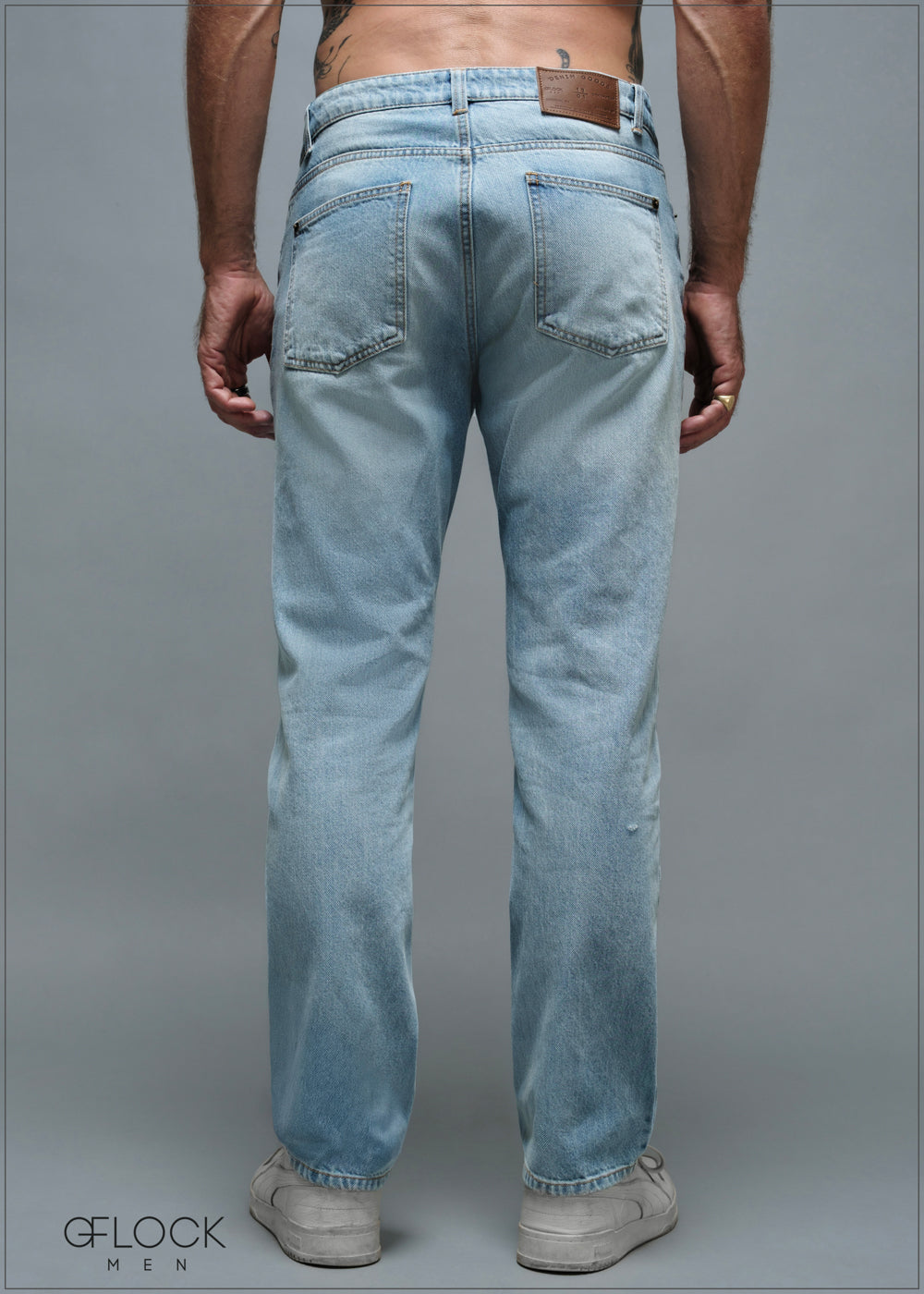 Straight Leg Light Wash Denim - Long Length - 010925