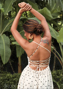 Back Open Polka Dot Dress - 150925