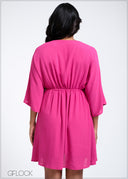 Embroidery Mini Dress - 260525