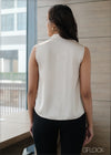 Sleeveless Shoulder Pleat Detail Top - 140823