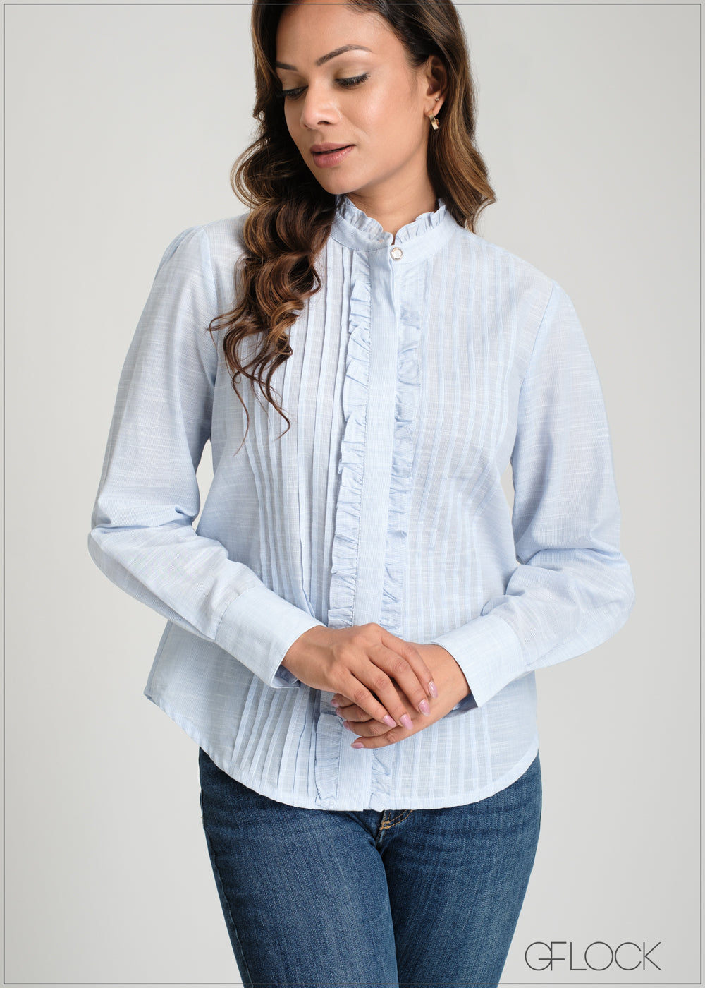 Pintuck Shirt - 100425I