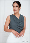 Sleeveless Cowl Neck Top - 190623