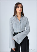 Printed Collared Top - 200726