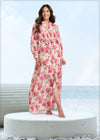 Floral Maxi Shirt Dress - 260623