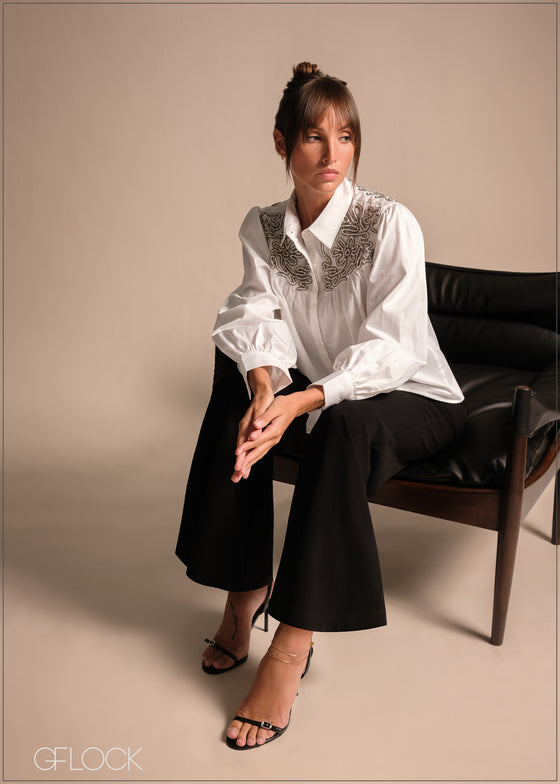 Embellished Yoke Shirt - 231225