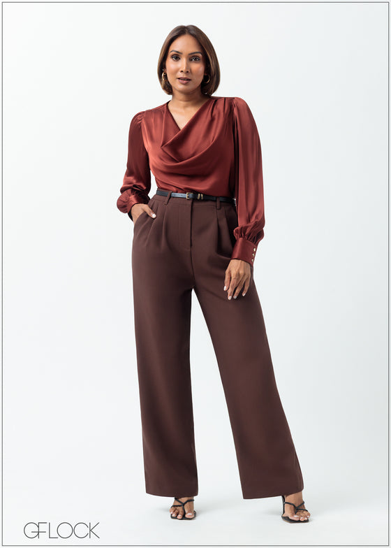 High Waist Pant With Pleats - 160625