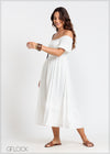 Off Shoulder Smocked Dress - 211024