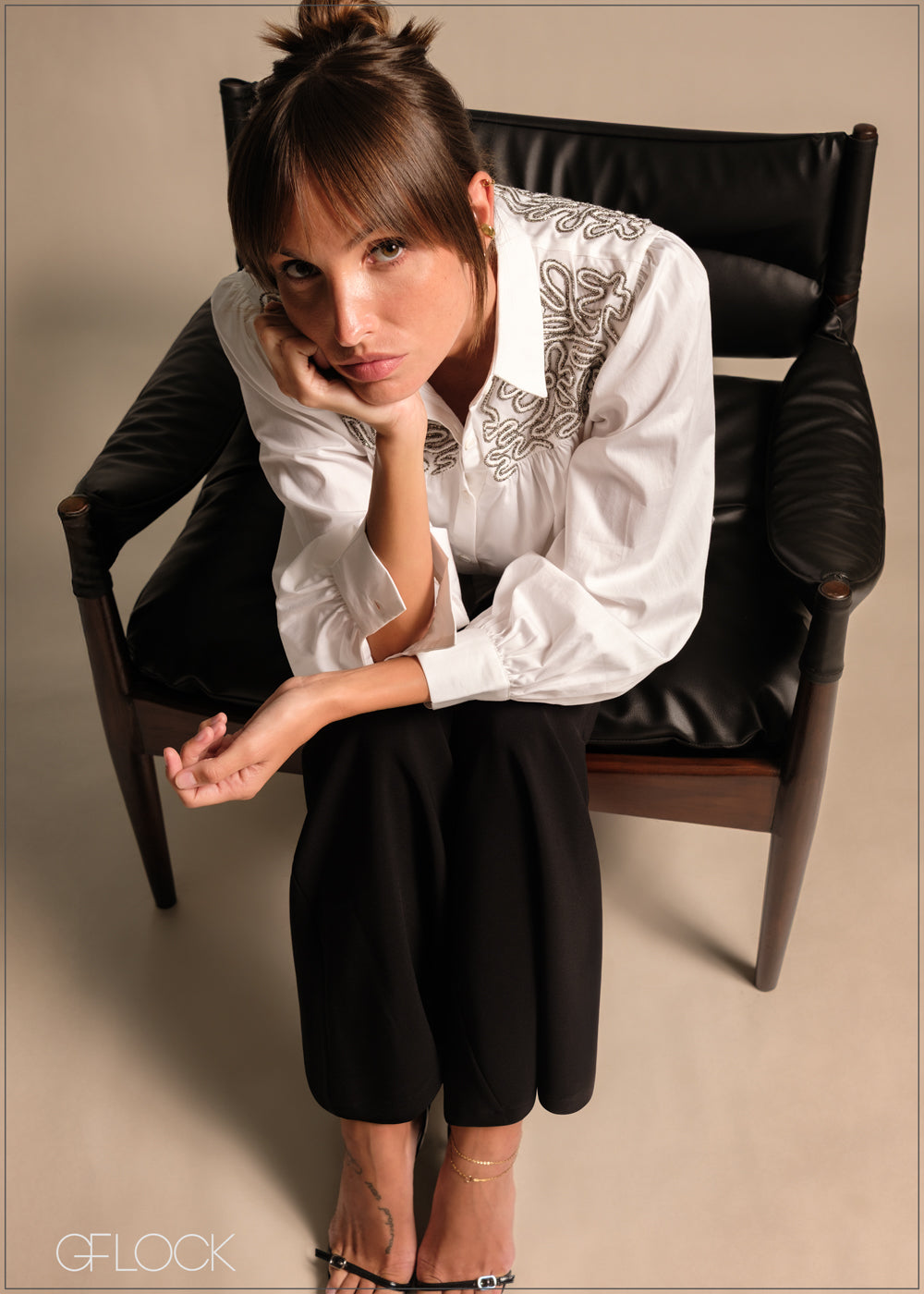 Embellished Yoke Shirt - 231225