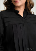 Pleat Detail Tunic Collar Top - 100425IE