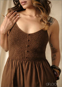 Smocked Strappy Dress - 290925