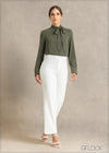 Tapered Pant With Waist Band Detail - 241123
