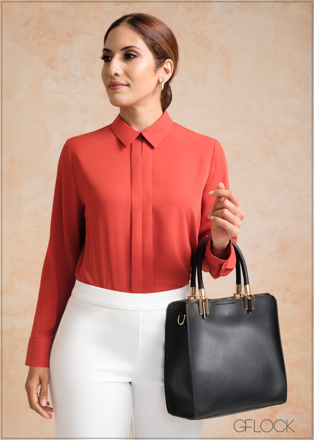 Long Sleeve Shirt With Front Pleats - 210524