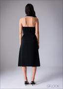 Collared Sleeveless Midi Dress - 110725