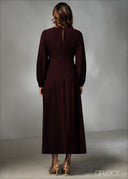 Long Sleeve Bustier Detail Maxi Dress - 270625