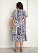 V-Neck Kaftan Dress - 140625