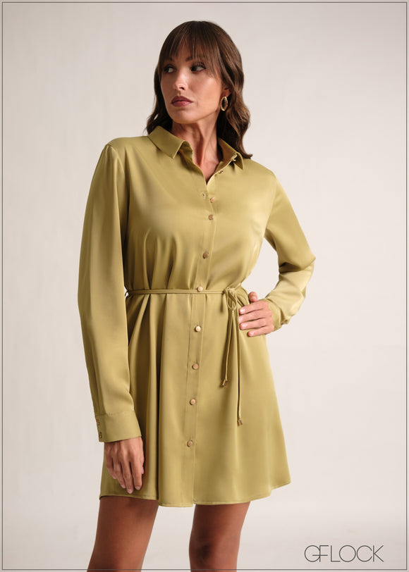 Long Sleeve Shirt Dress - 190126