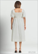 Puff Sleeve Mini Dress - 090725