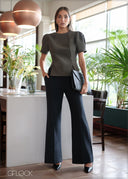 Puff Sleeve Double Slit Top - 070826