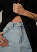 Light Blue Denim Skirt - 140326