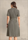 Midi Dress With Lapel Collar - 241123