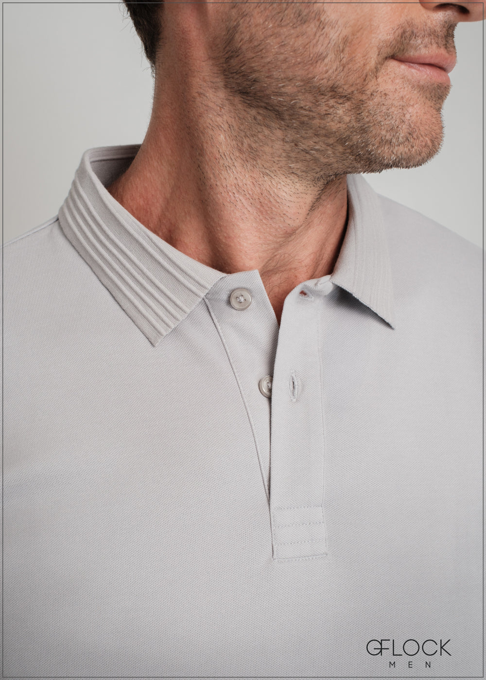 Embossed Collar Polo T-Shirt - 080425