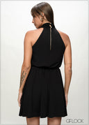 Halter Neck Mini Dress - 090226