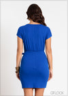 Ribbed Wrap Dress - 041124