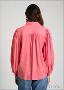 Regular Collar Puff Sleeve Top - 100425I