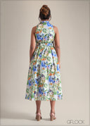 Collared Neck Button Down Dress - 250825